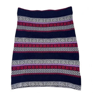 Free People Knit Stretchy Bodycon Fitted Boho Festival Striped Skirt Size XS